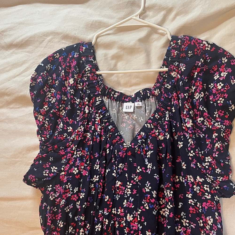 GAP Women's Floral Dress with pockets - Navy and Pink - NWT - XL